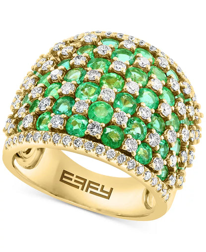 EFFYÂ® Emerald (3-3/4 Ct. T.W.) & Diamond (1-1/5 Ct. T.W.) Statement Ring in 14K Gold