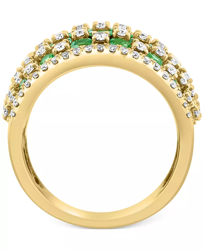 EFFYÂ® Emerald (3-3/4 Ct. T.W.) & Diamond (1-1/5 Ct. T.W.) Statement Ring in 14K Gold