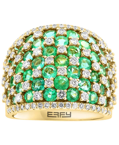 EFFYÂ® Emerald (3-3/4 Ct. T.W.) & Diamond (1-1/5 Ct. T.W.) Statement Ring in 14K Gold