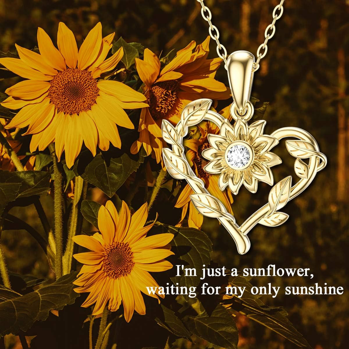 14K Solid Gold Heart-Shaped Pendant Necklaces for Women 8 Style Necklaces Gold Jewelry Present for Her (Style 3)