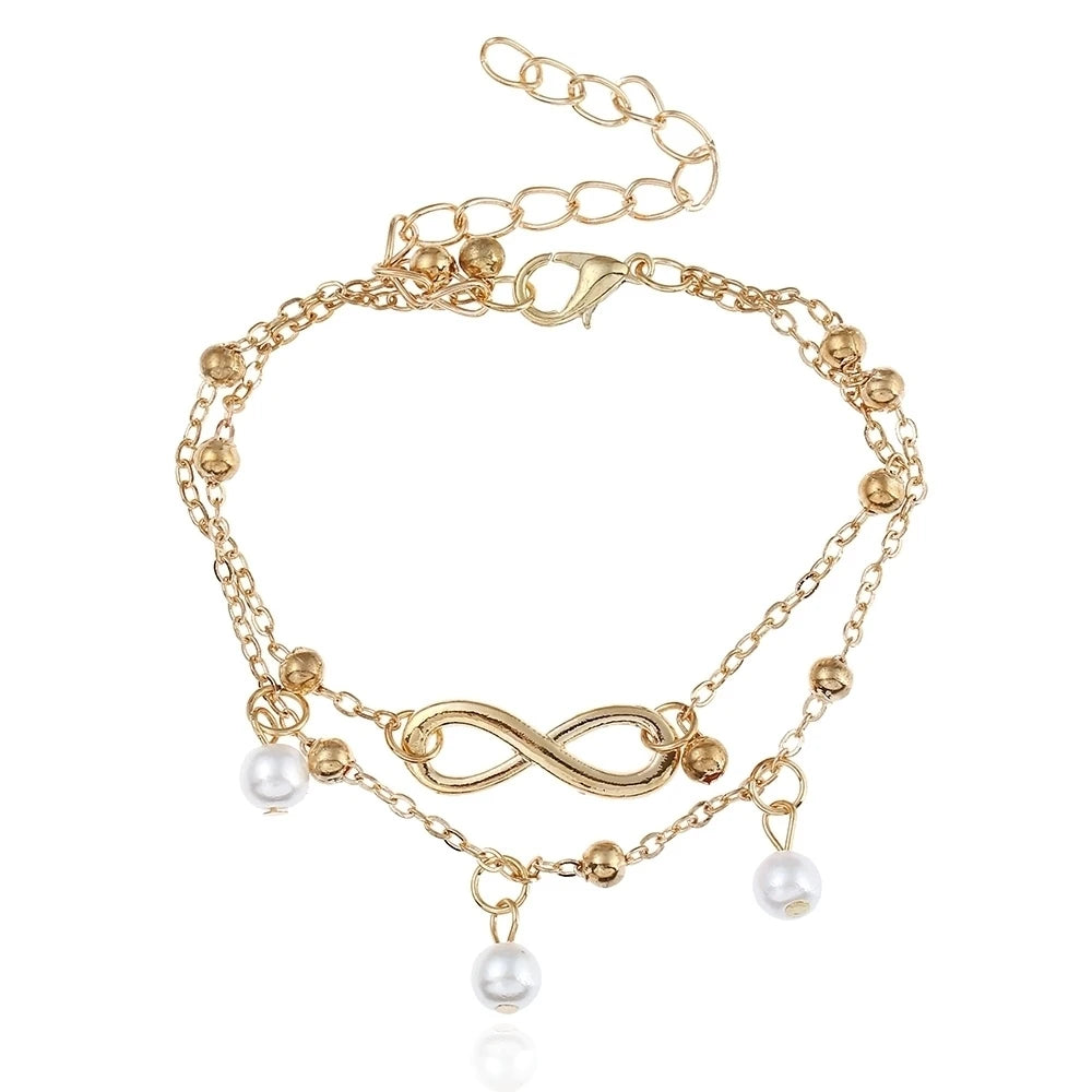 New Fashion Summer Beach Foot Chain Jewelry for Women Exquisite Gold Silver Color Shiny Rhinestones Ankle Bracelets Anklet