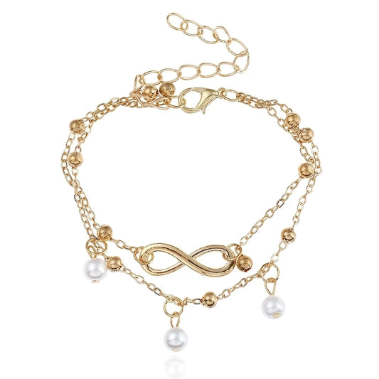 New Fashion Summer Beach Foot Chain Jewelry for Women Exquisite Gold Silver Color Shiny Rhinestones Ankle Bracelets Anklet