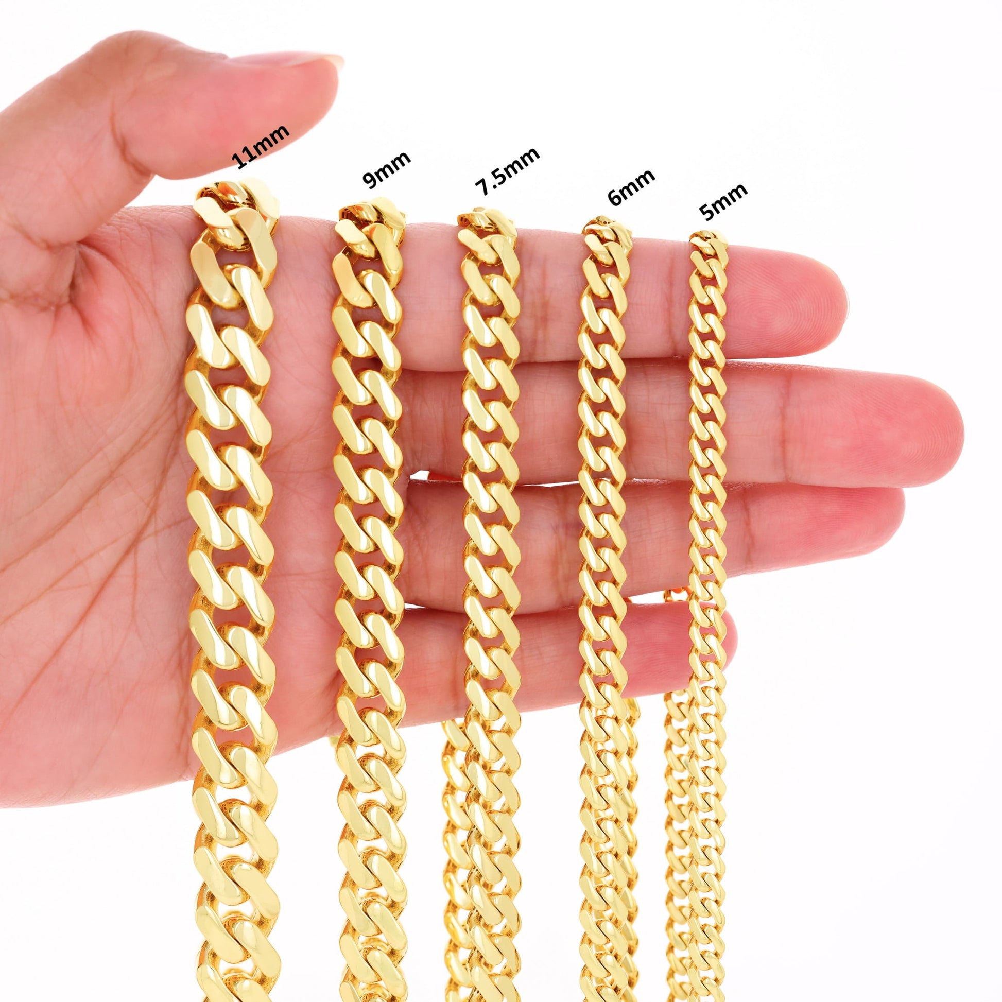 14K Real Yellow Gold Royal Monaco Miami Cuban Link Bracelet 7"-9" (5Mm-17Mm) Italian Jewelry for Men & Women