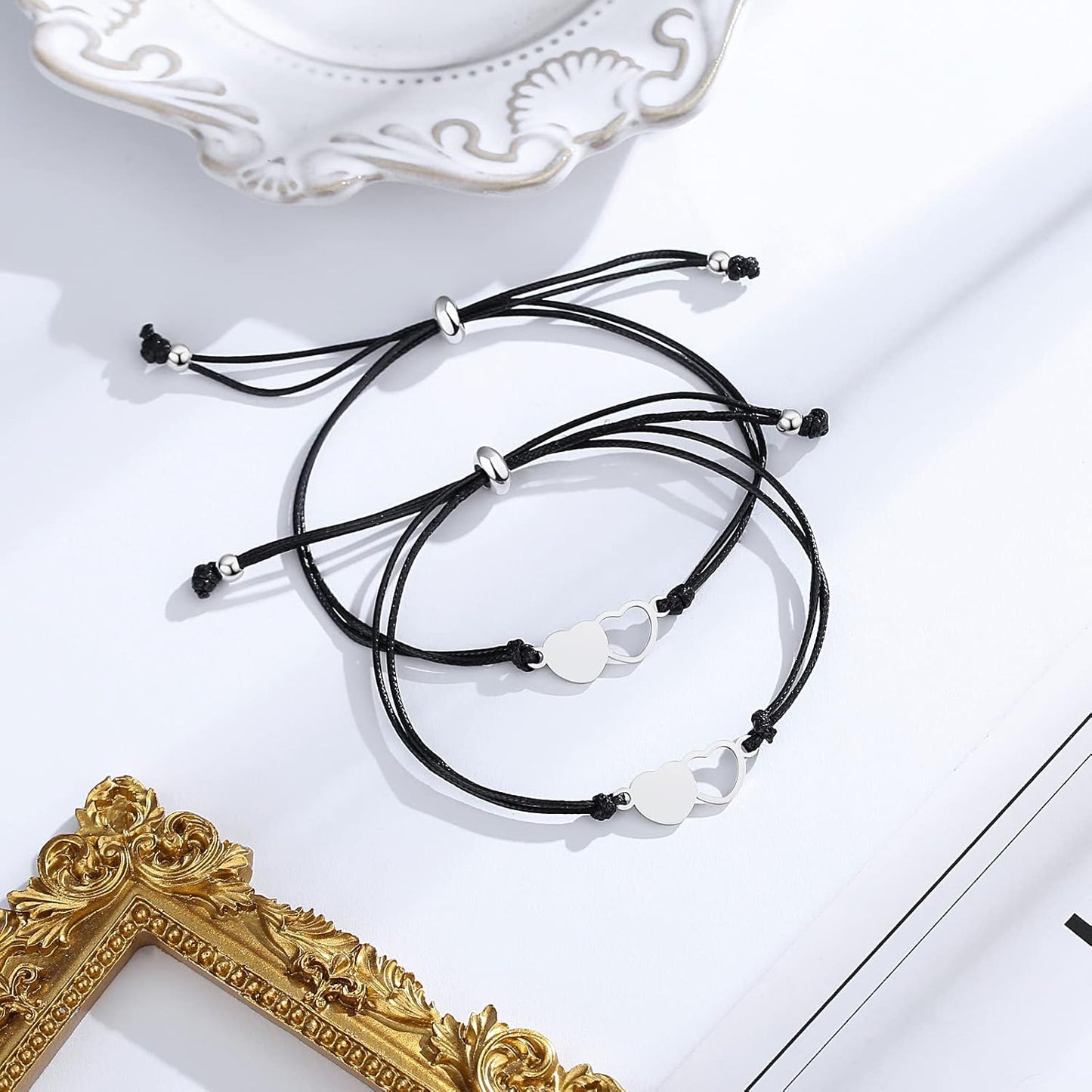 Mother Daughter Bracelets Set for 2, 3, 4, 5, 6, Heart Wish Matching Bracelets for Mom and Daughter, Birthday Christmas Gifts for Mom from Daughter