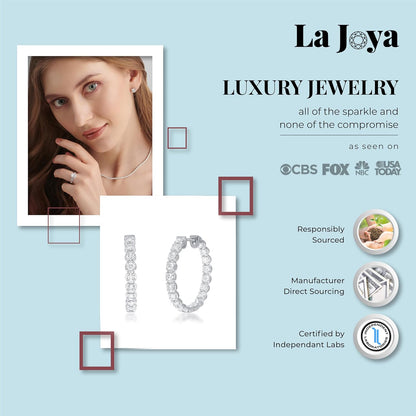 Lab Grown Diamond inside Out Hoop Earrings for Women | 3/4-2 CT TW 925 Sterling Silver Diamond Hoops | Sparkling GH VS/SI Diamond Hoops | Ideal Pair of Womens Diamond Earrings for Gifting