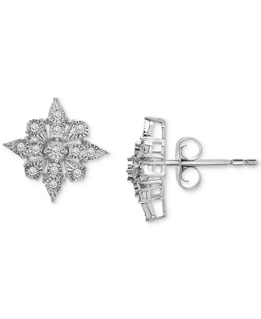 Diamond Cluster Stud Earrings (1/10 Ct. T.W.) in Sterling Silver, Created for