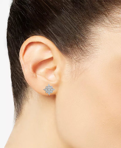 Diamond Cluster Stud Earrings (1/10 Ct. T.W.) in Sterling Silver, Created for