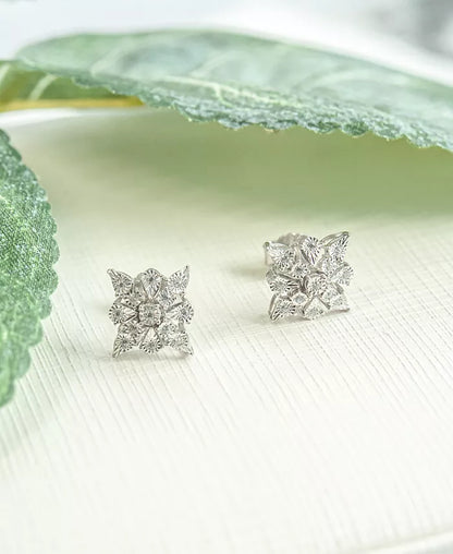 Diamond Cluster Stud Earrings (1/10 Ct. T.W.) in Sterling Silver, Created for
