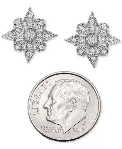 Diamond Cluster Stud Earrings (1/10 Ct. T.W.) in Sterling Silver, Created for