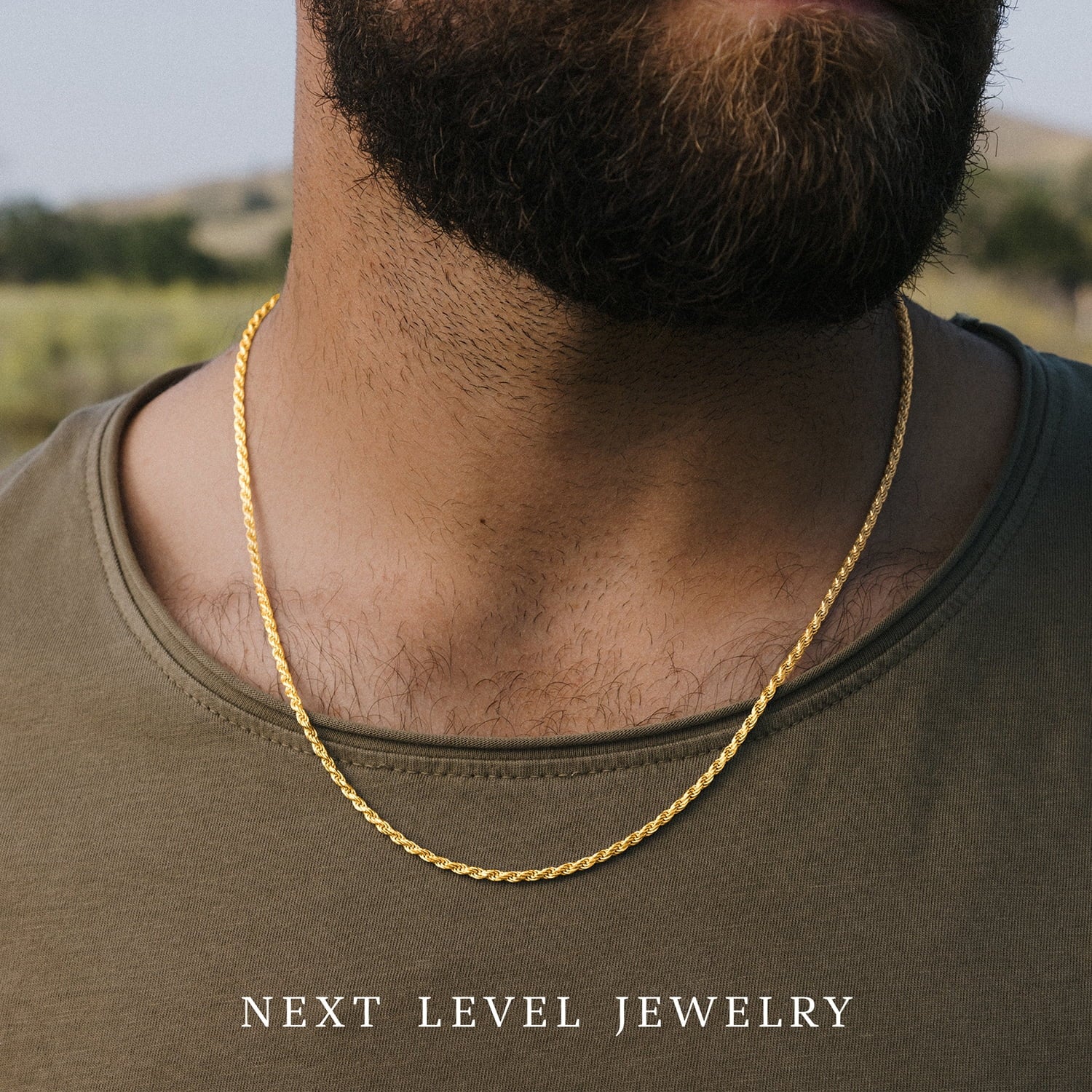 Solid 14K Gold Vermeil Sterling Silver Rope Diamond-Cut Necklace Chains 1.5MM - 5.5MM, Gold Chain for Men & Women, Made in Italy,