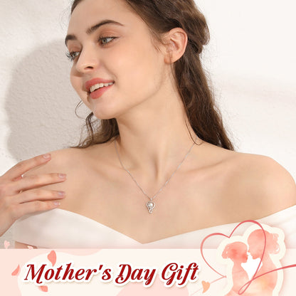 925 Sterling Silver Love Heart Necklace April Birthstone Pendant,Jewelry Birthday Christmas Valentine Mother'S Day Gifts for Women Mom