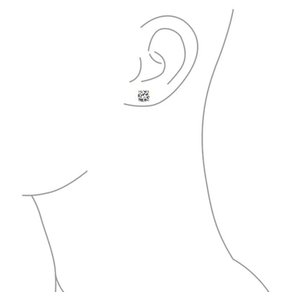 Womens Classic round CZ Stud Earrings Sterling Silver Rose Gold 1CT-5CTW Unisex Jewelry