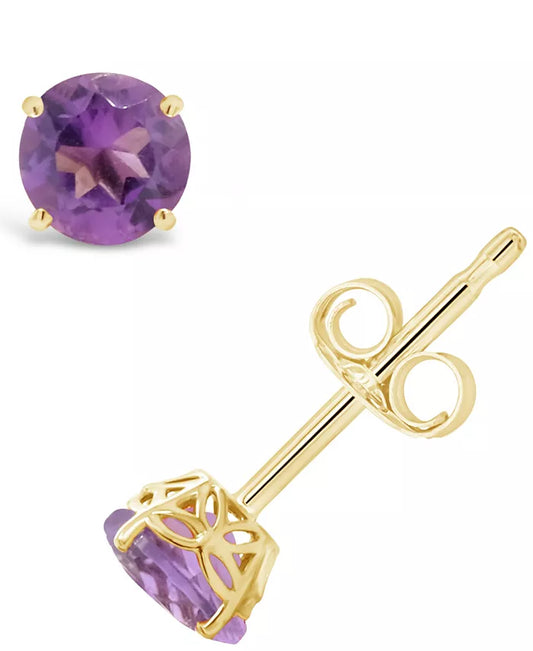 Amethyst (7/8 Ct. T.W.) Stud Earrings in 14K Yellow Gold