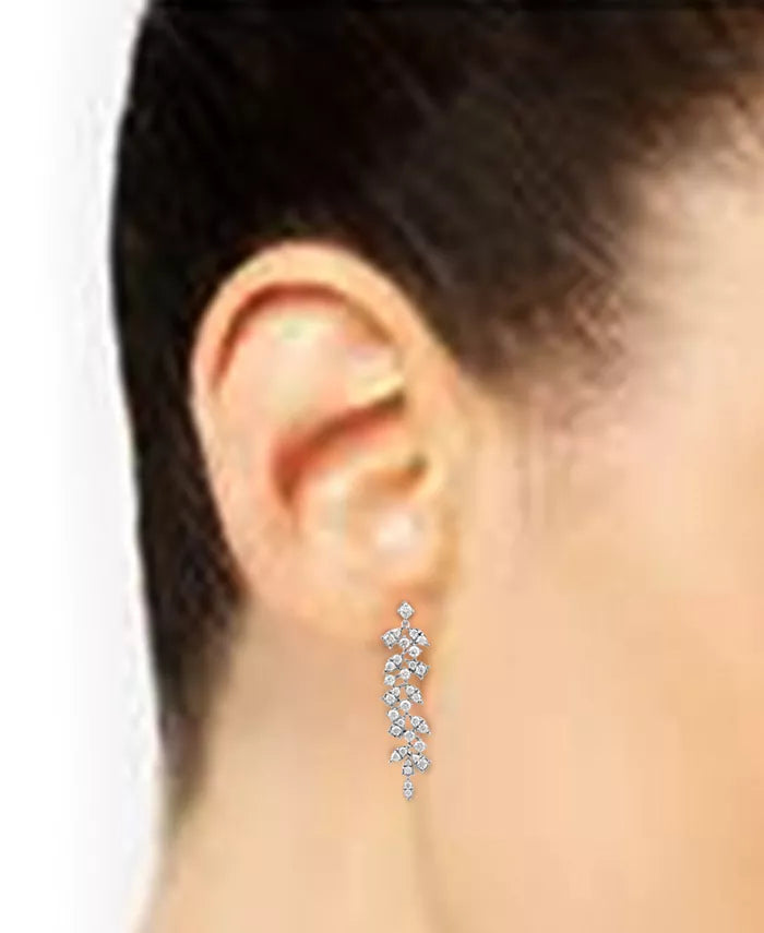 Diamond Vine-Inspired Drop Earrings (2 Ct. T.W.) in 10K White Gold