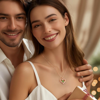 Love Heart Birthstone Necklaces for Women, Birthday Gift for Women, Anniversary Jewelry for Wife Her, 925 Sterling Silver Pendant Necklace, Mother'S Day Gift