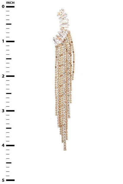 CZ Fringe Chain Drop Chandelier Earrings