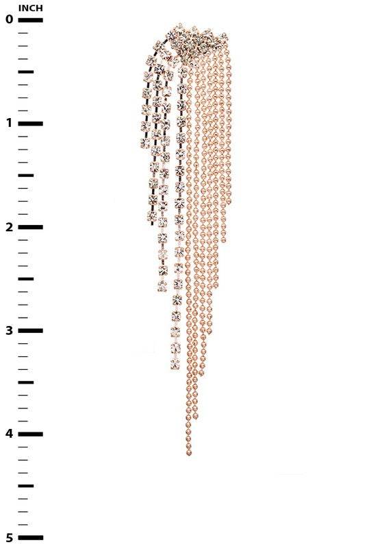Rhinestone Fringe Chain Drop Earrings