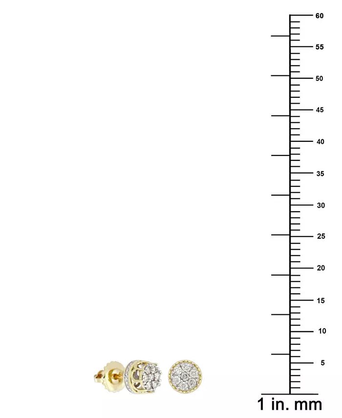 Men'S Diamond Cluster Stud Earrings (1/6 Ct. T.W.) in 10K Gold