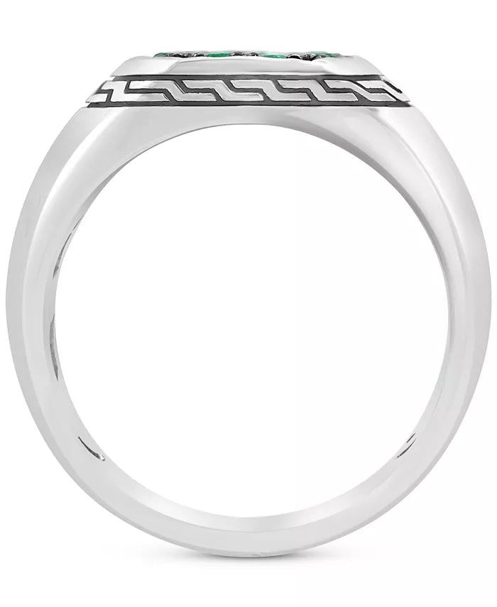 EFFYÂ® Men'S Emerald (3/4 Ct. T.W.) Cluster Ring in Sterling Silver
