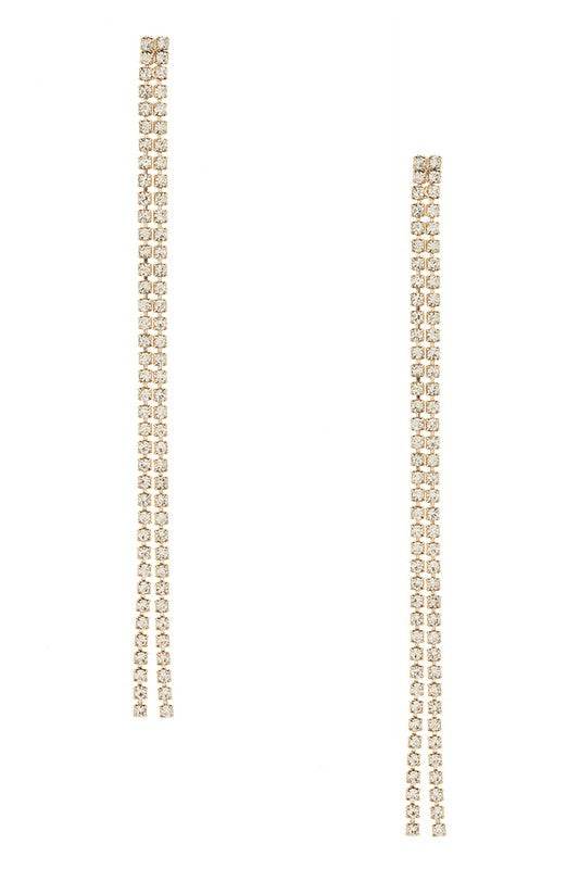 Rhinestone Long Drop Earrings