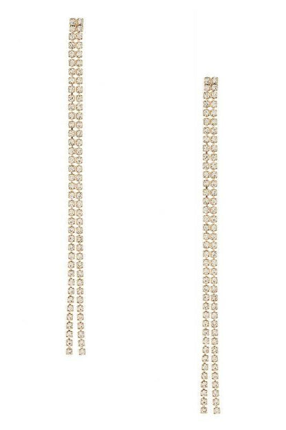 Rhinestone Long Drop Earrings