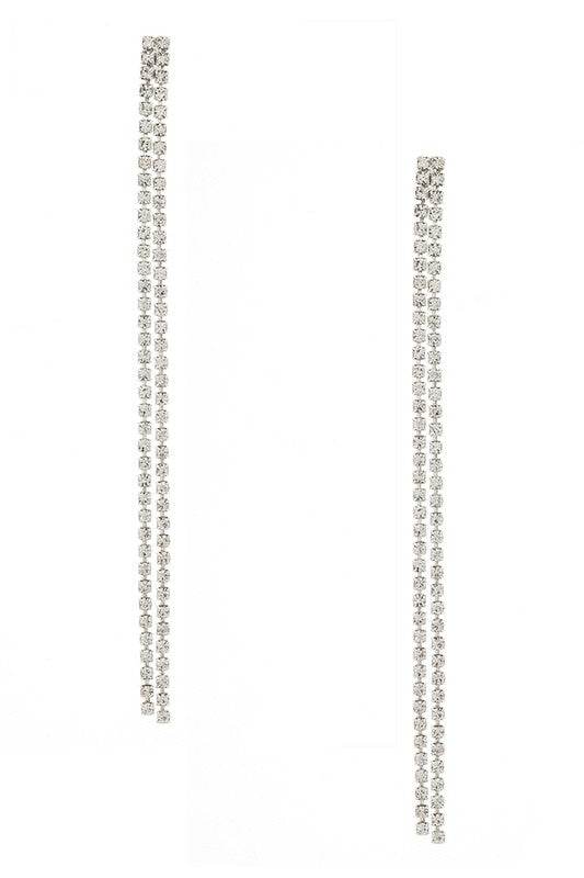 Rhinestone Long Drop Earrings