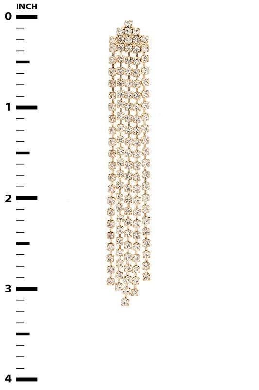 Fringe Rhinestone Chain Drop Earrings