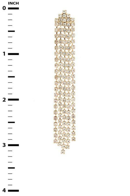 Fringe Rhinestone Chain Drop Earrings