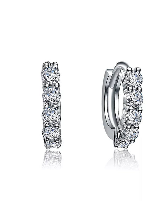 Elegant Extra Mini Huggie Hoop Earrings in White Gold Plated or 14K Gold Plated