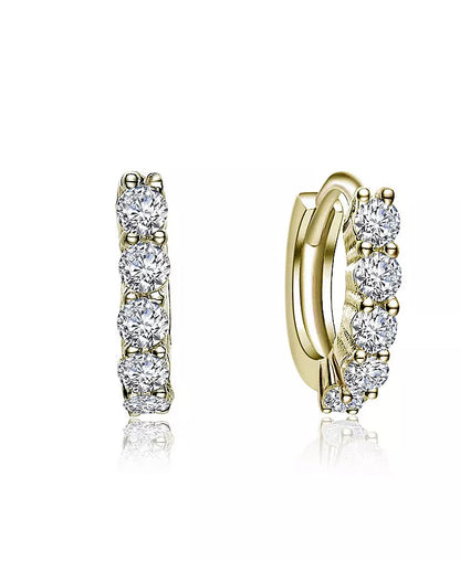 Elegant Extra Mini Huggie Hoop Earrings in White Gold Plated or 14K Gold Plated