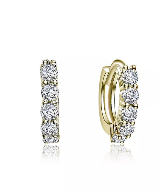 Elegant Extra Mini Huggie Hoop Earrings in White Gold Plated or 14K Gold Plated
