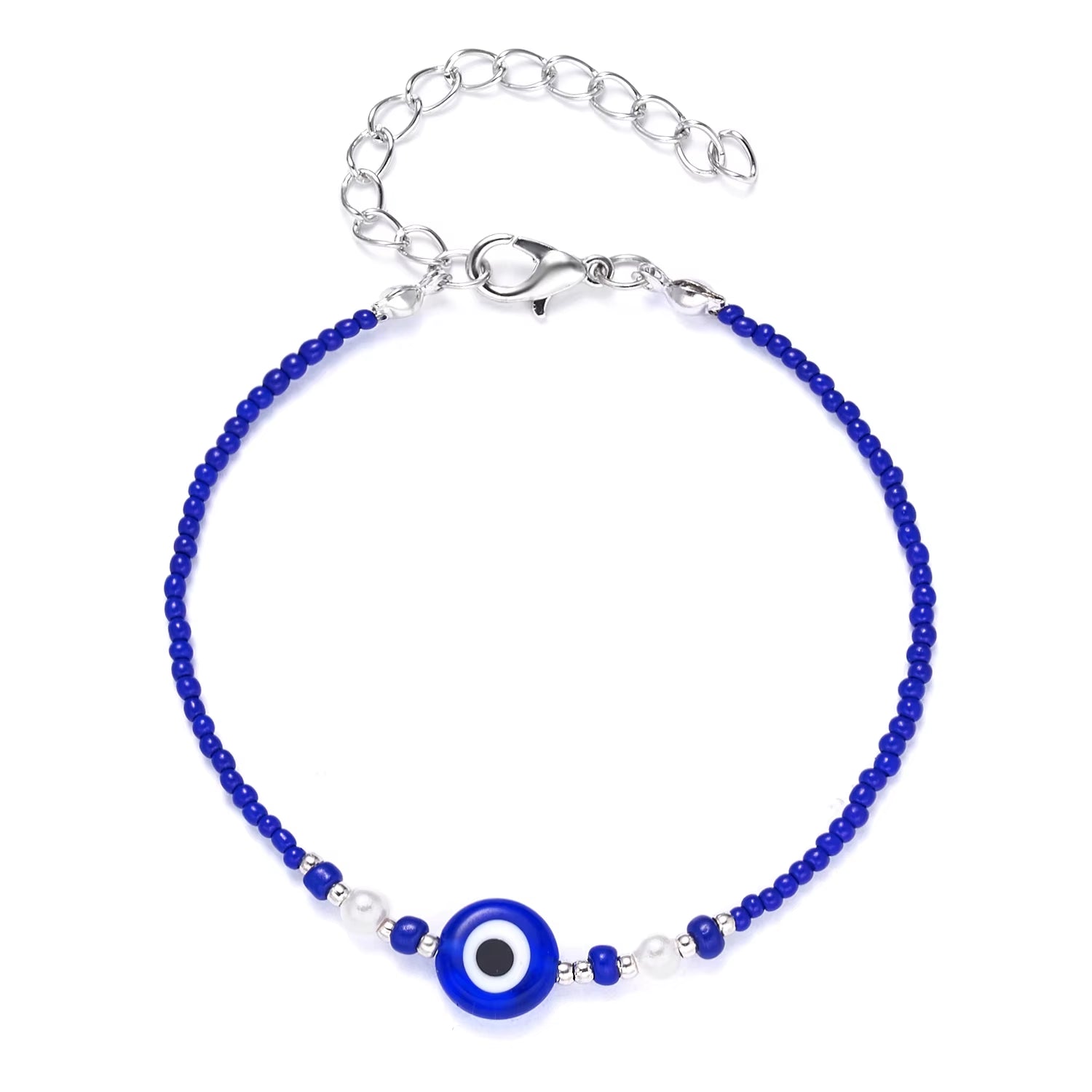 Turkish Lucky Evil Eye Bracelets Blue Evil Eye Bead Bracelet Men Women Handmade Lucky Jewelry Charm Bracelet Female Dropshipping