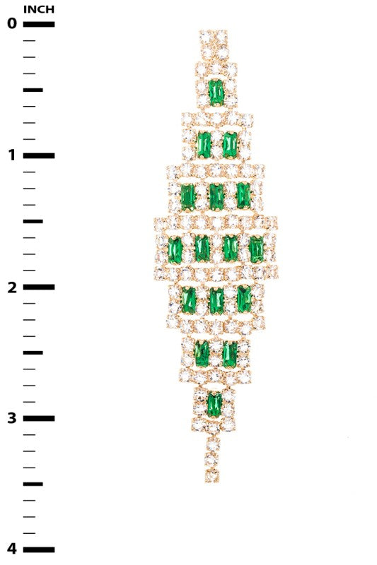 Crystal Layer Rhombus Chandelier Earrings