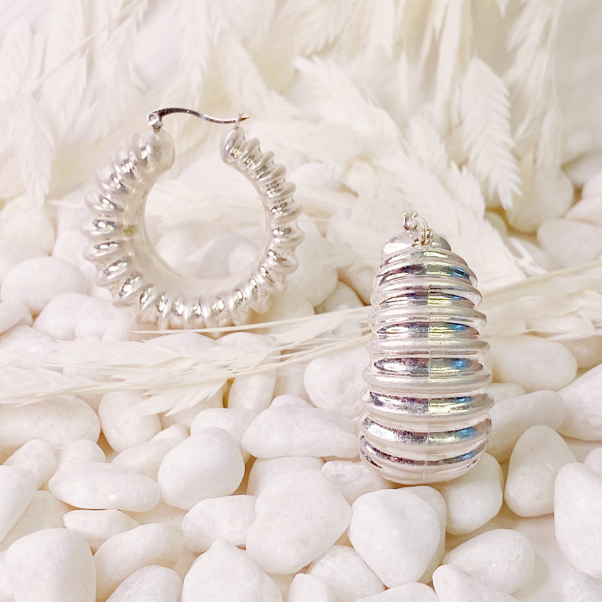 Bold in Pleats Hoop Earrings