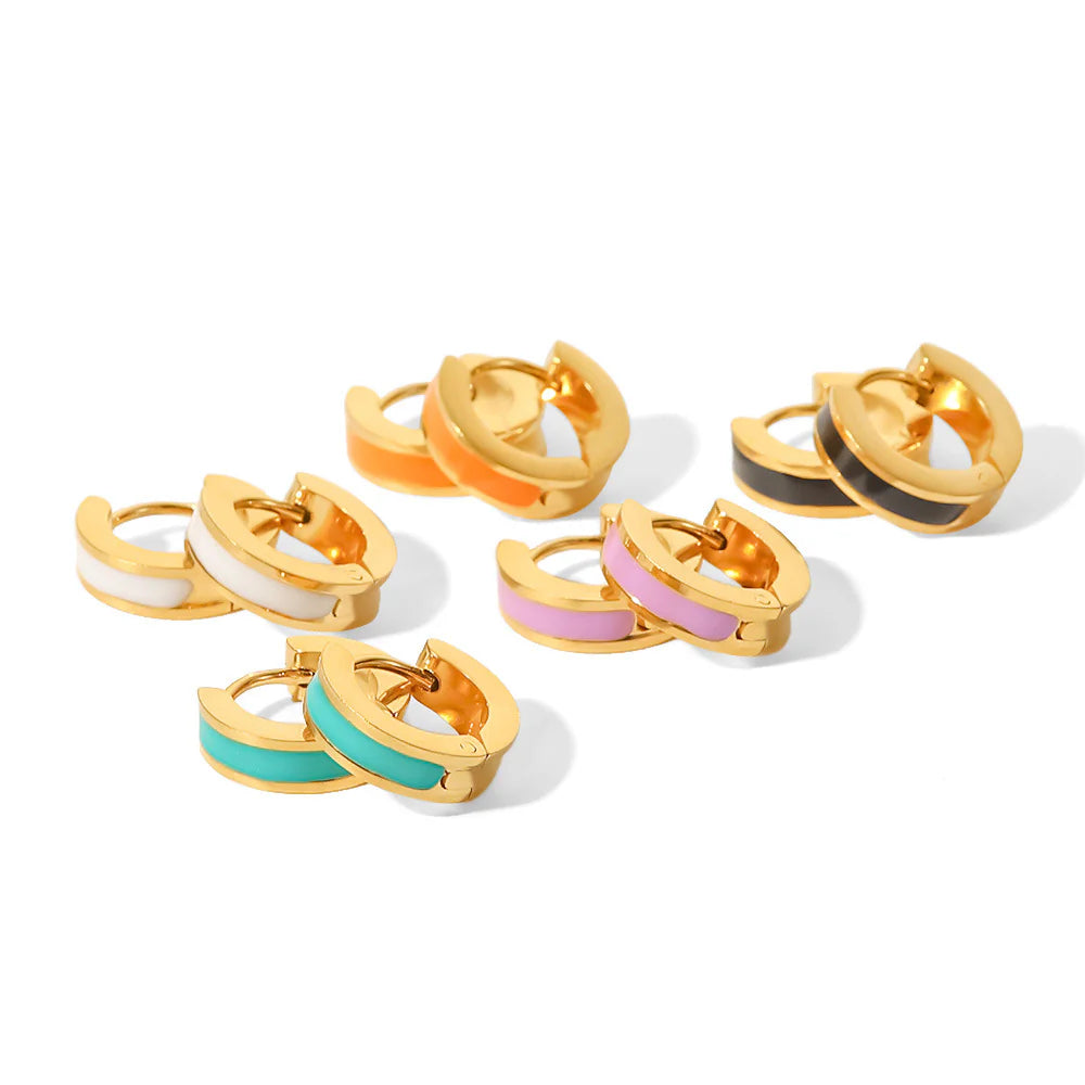 White C-Shaped Hoop Earrings