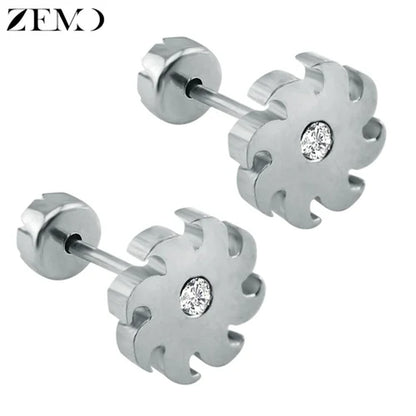 Flower Baby Earrings 316L Stainless Steel Small Stud Earrings Heart Kid Studs Ear Earrings Female Piercing Jewelry Women