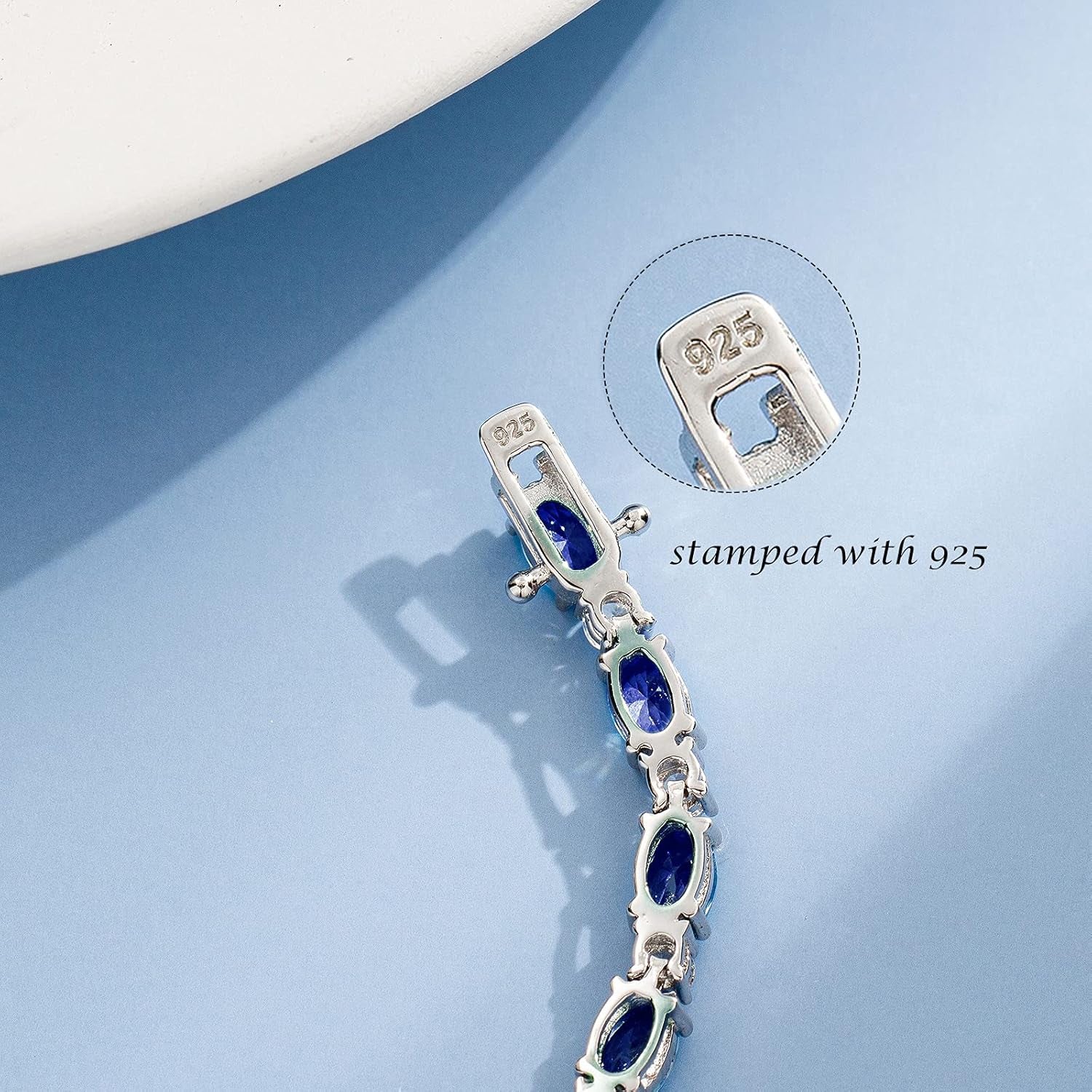 Birthstone Bracelets Sterling Silver Tennis Bracelets Charm Fine Jewelry Birthday Gifts for Women 7"