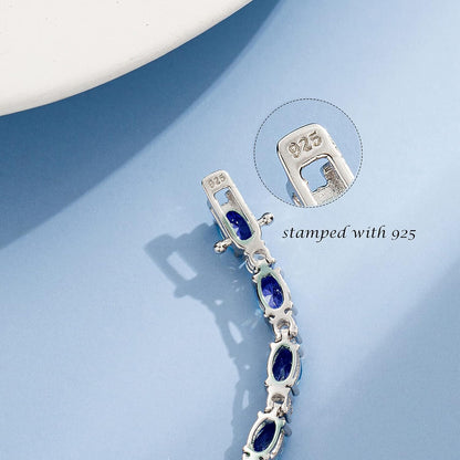 Birthstone Bracelets Sterling Silver Tennis Bracelets Charm Fine Jewelry Birthday Gifts for Women 7"