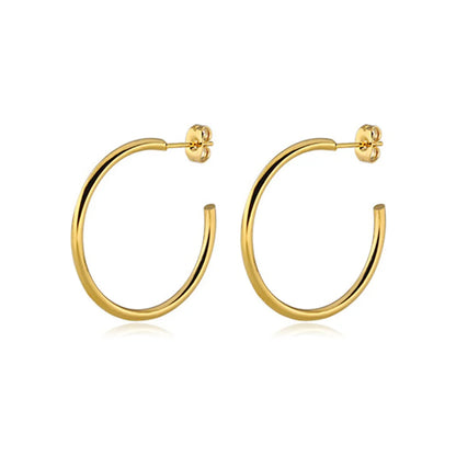 New Fashion round Circle Earrings Female Gold Silver Color Stainless Steel Stud Earrings for Women 2023 Trend Party Jewelry Gift