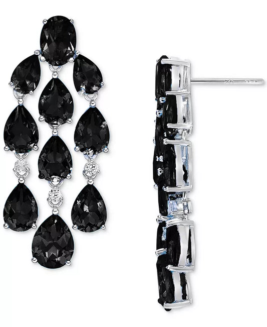 Truffle Sapphire (17-3/8 Ct. T.W.) & White Topaz (1/4 Ct. T.W.) Chandelier Drop Earrings in Sterling Silver