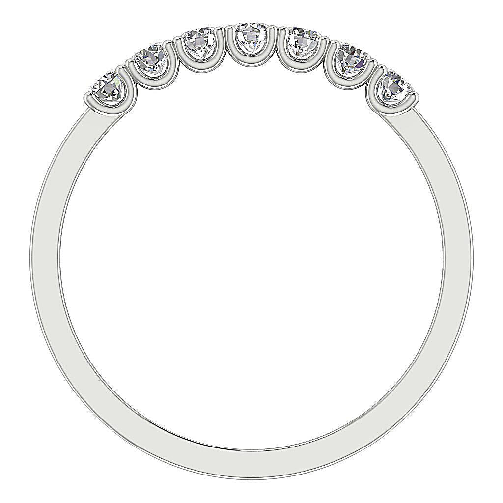 7 Stone Wedding Ring VVS F 0.40 Carat Lab Grown Diamond 14K Rose Gold Appraisal