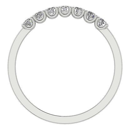7 Stone Wedding Ring VVS F 0.40 Carat Lab Grown Diamond 14K Rose Gold Appraisal