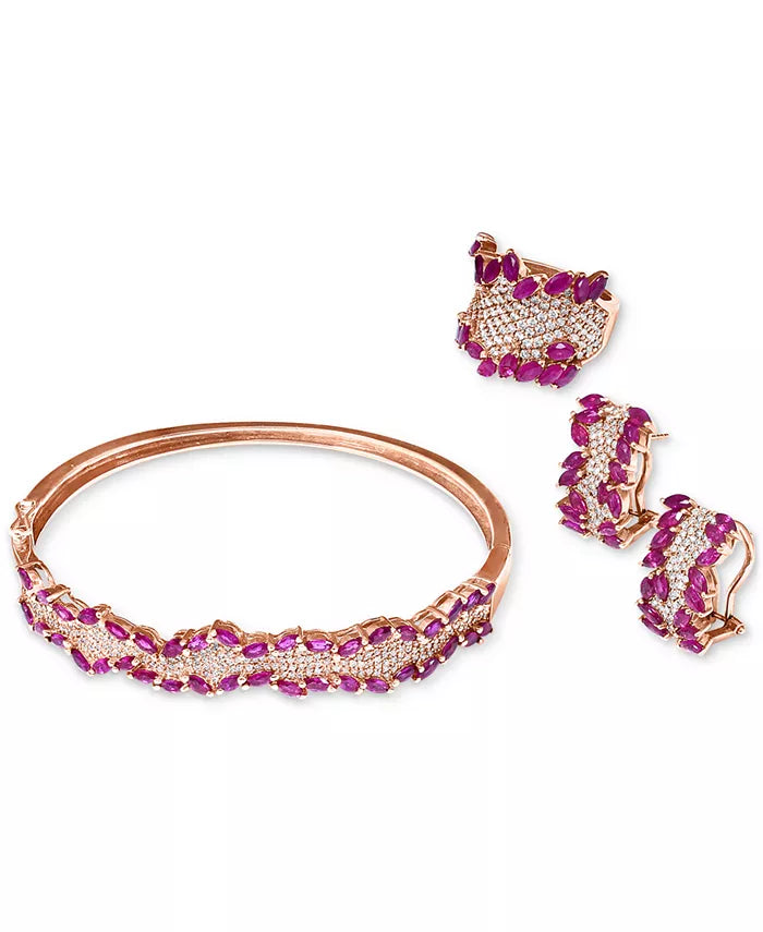 EFFYÂ® Ruby (3-1/4 Ct. T.W.) & Diamond (1-3/8 Ct. T.W.) Ring in 14K Rose Gold