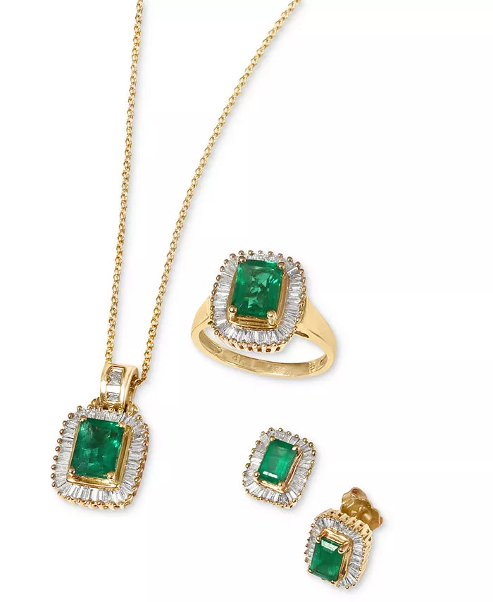 EFFYÂ® Emerald (1 Ct. T.W.) and Diamond (5/8 Ct. T.W.) in 14K Gold or 14K White Gold