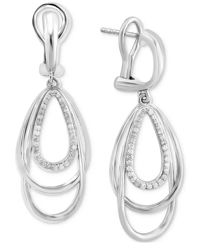 EFFYÂ® Diamond Orbital Multiple Ring Drop Earrings (3/8 Ct. T.W.) in Sterling Silver