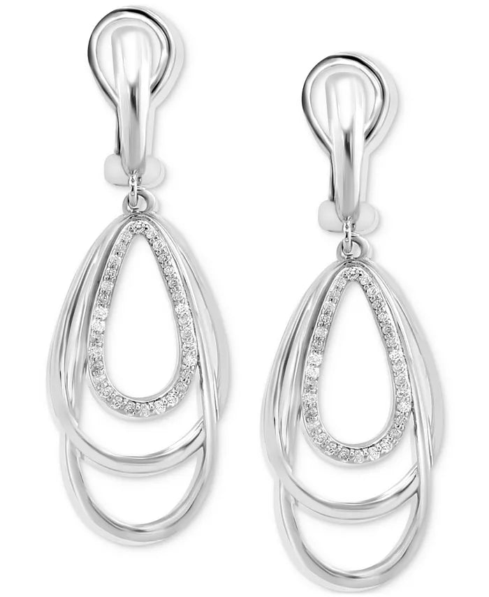 EFFYÂ® Diamond Orbital Multiple Ring Drop Earrings (3/8 Ct. T.W.) in Sterling Silver