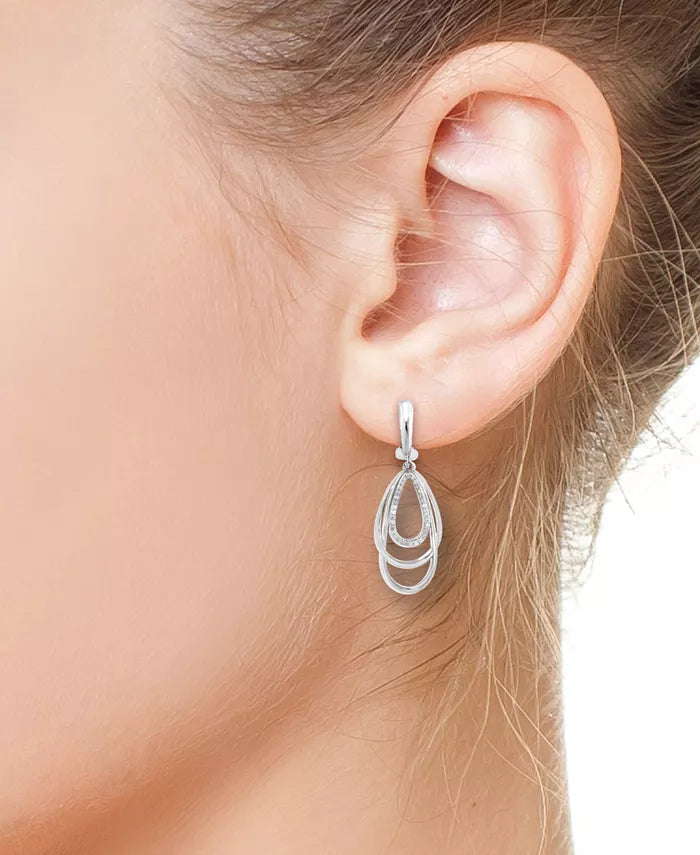 EFFYÂ® Diamond Orbital Multiple Ring Drop Earrings (3/8 Ct. T.W.) in Sterling Silver