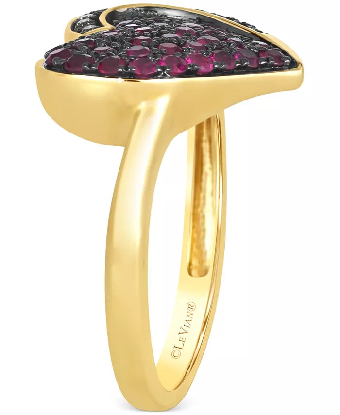 GODIVA X â® Passion Ruby (3/4 Ct. T.W.) & Chocolate Diamond (1/10 Ct. T.W.) Heart Ring in 14K Gold
