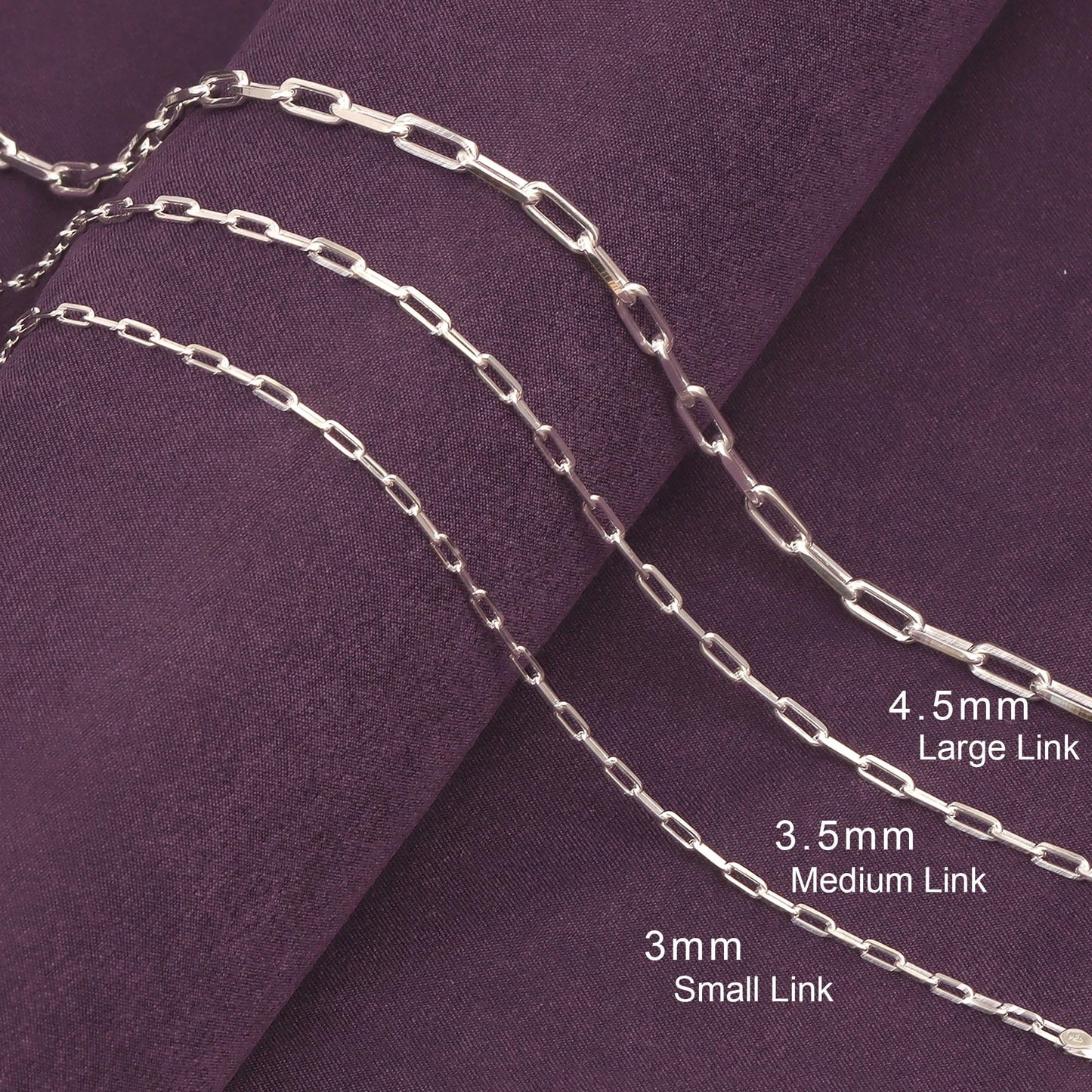 925 Sterling Silver Chain Necklace for Womens, Lightweight 3MM Italian Paperclip Link Chain Necklace 16" Inch Jewelry Gifts for Women