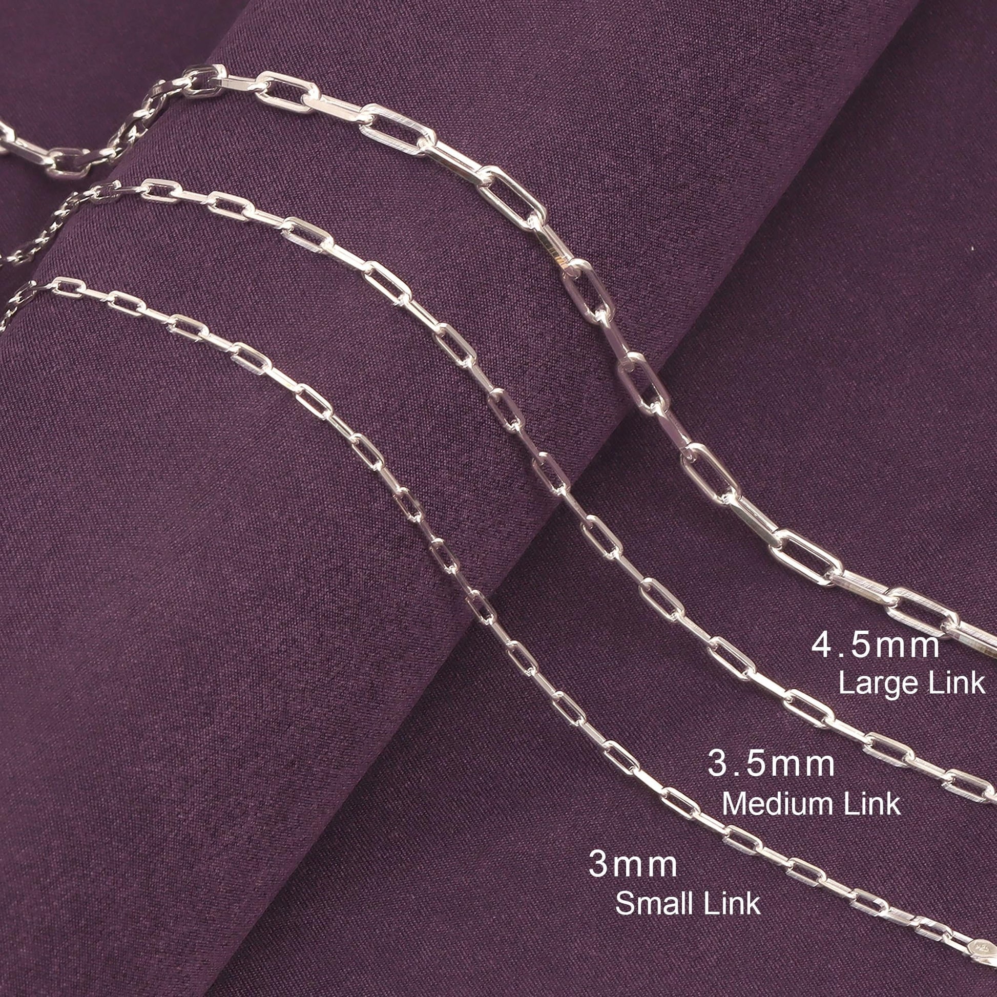 925 Sterling Silver Chain Necklace for Womens, Lightweight 3MM Italian Paperclip Link Chain Necklace 16" Inch Jewelry Gifts for Women
